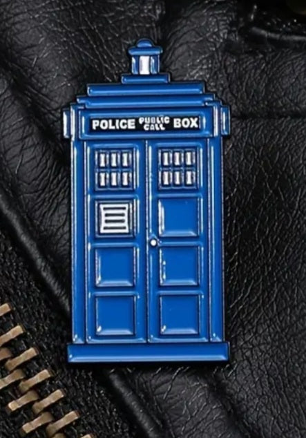 Dr Who Tardis Inspired Design Enamel Steel Pin Brooch Badge