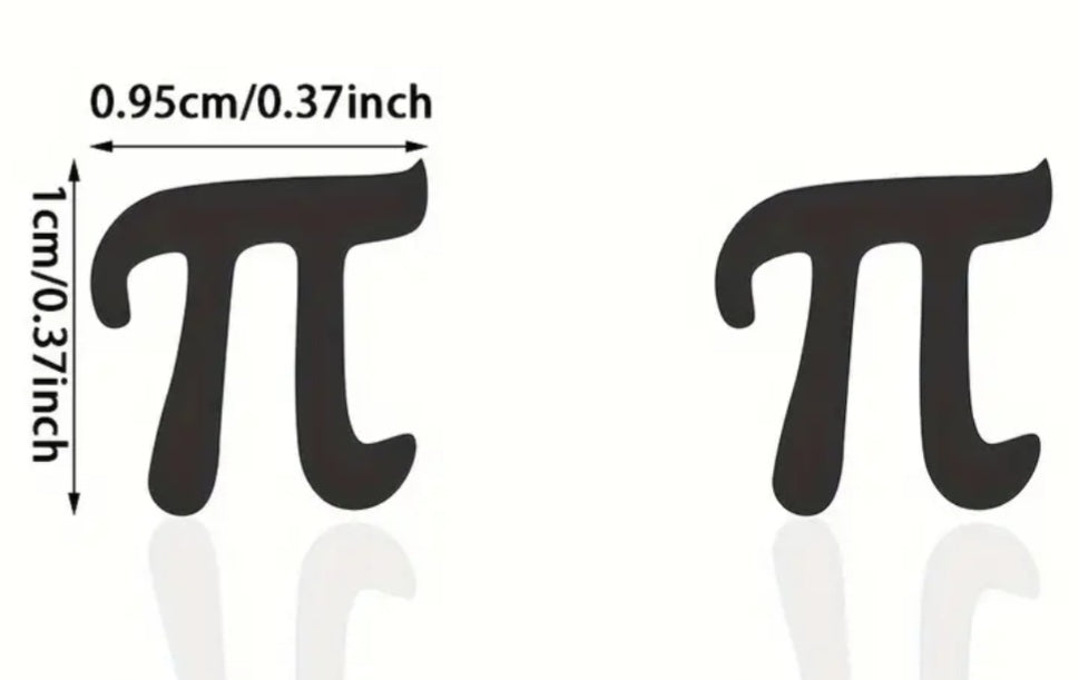 Adorable Math's Mathematics Pi Design Gold Plated Stainless Steel Small Teeny Stud Earrings