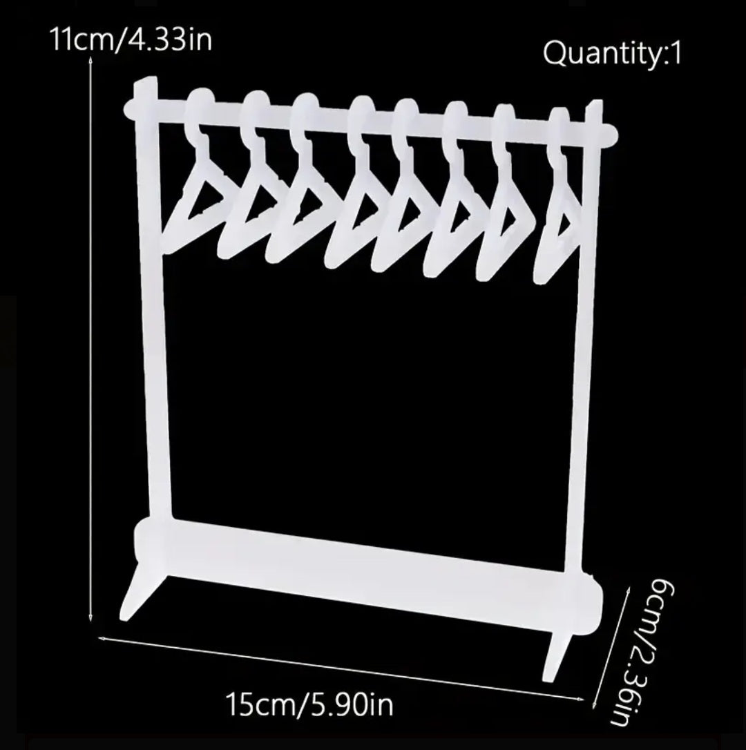 Acrylic Earring Rose Gold Pink Hanger Holder Display Includes 8 Mini Coat Hangers.
