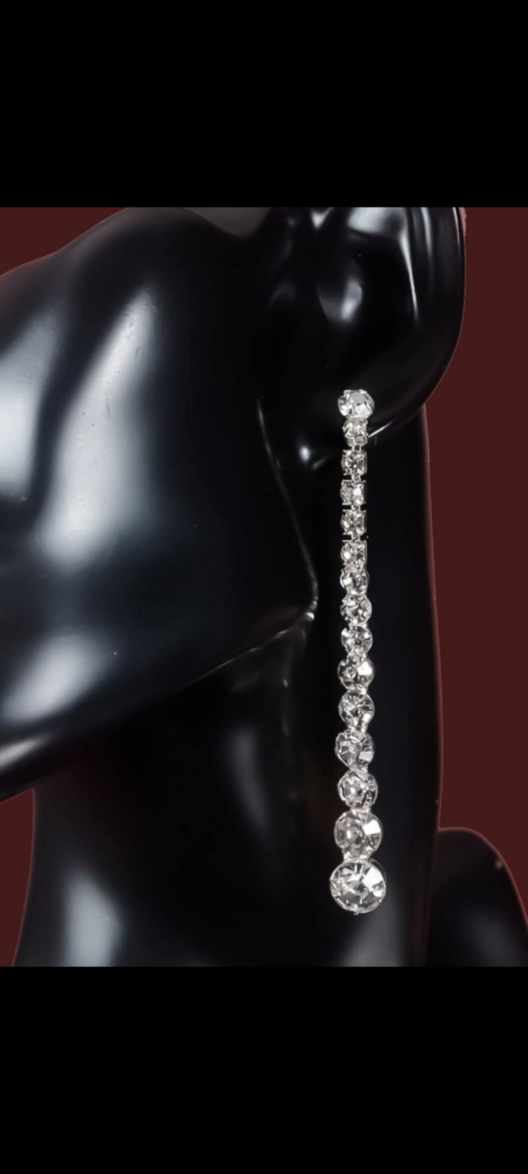 Bling Rhinestone Mega Drop Tassle Dangle Earrings