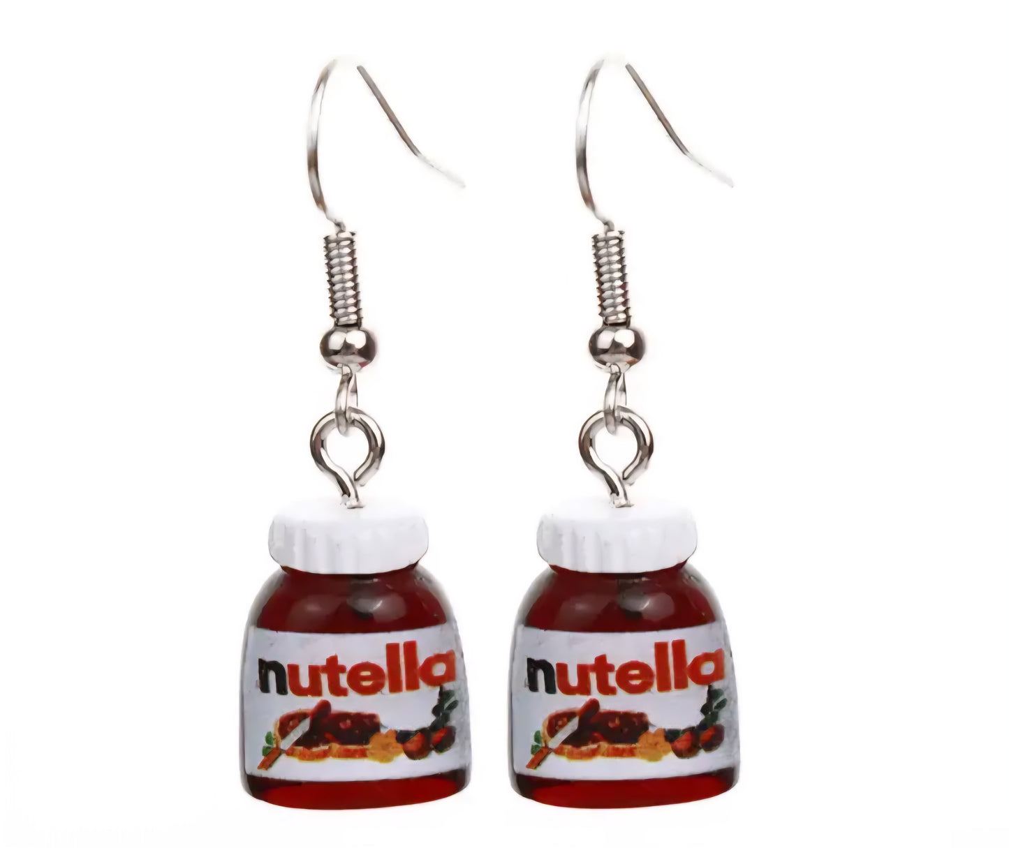 Acrylic Breakfast Hazelnut Spread Nutella Jar Drop Dangle Earrings
