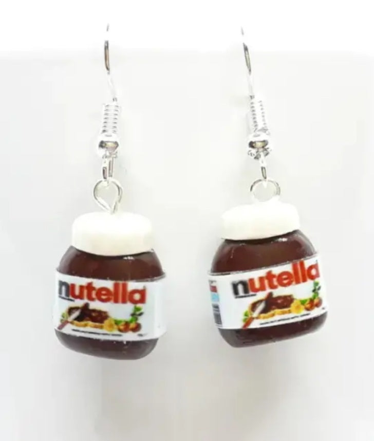 Acrylic Breakfast Hazelnut Spread Nutella Jar Drop Dangle Earrings
