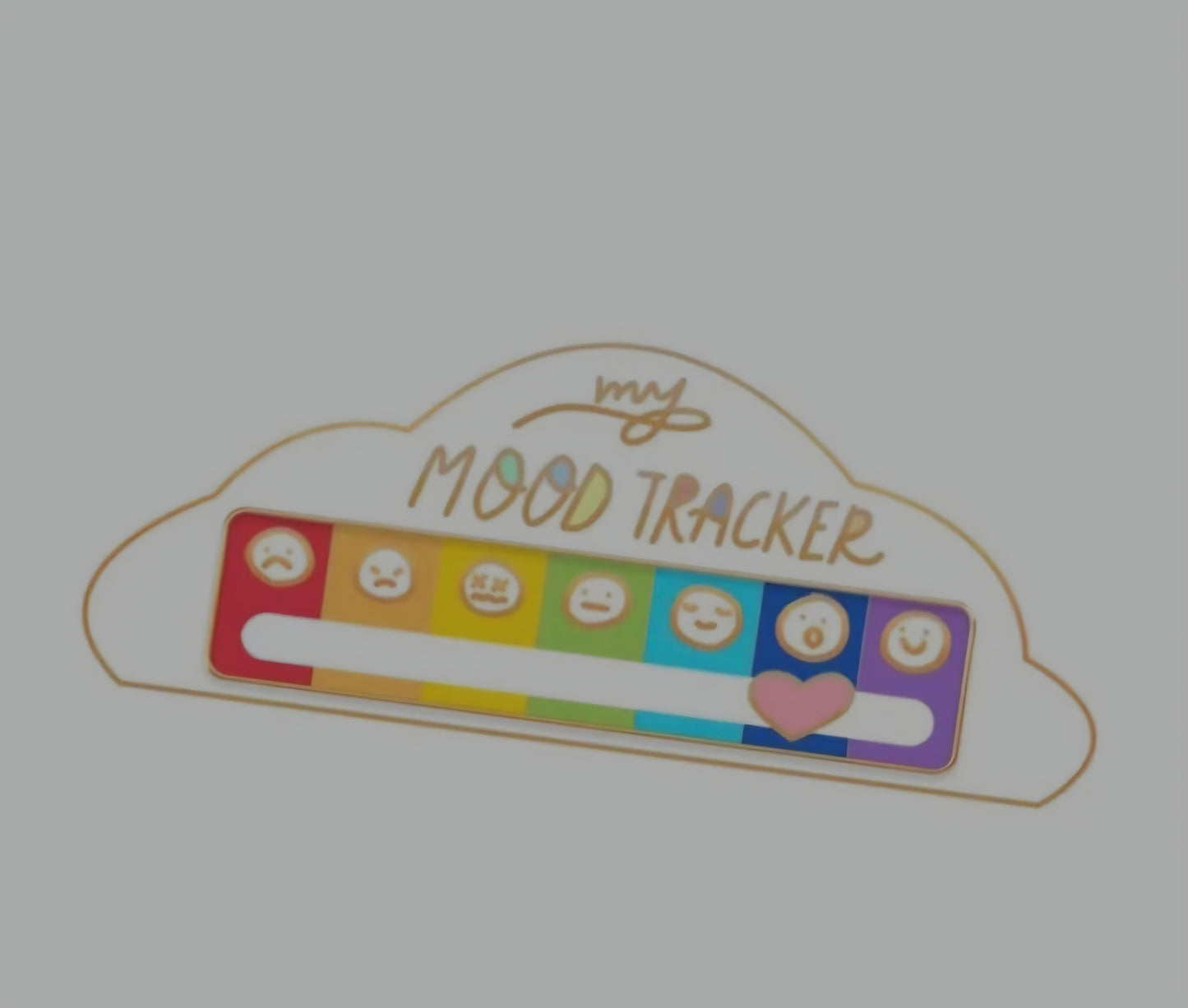 My Mood Tracker Mood Gauge With Moving Lightning Bolt Cloud White Enamel Steel Pin Brooch Badge