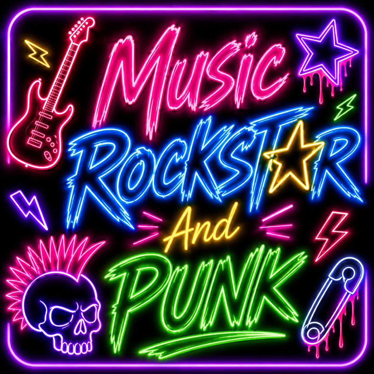 Rock Star, Punk Rock  & Music Themed