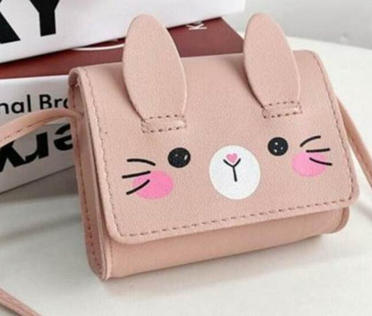 Adorable Kawaii Cute Mini Pink Rabbit Bunny PU Vegan Leather Hand Bag Purse With Strap