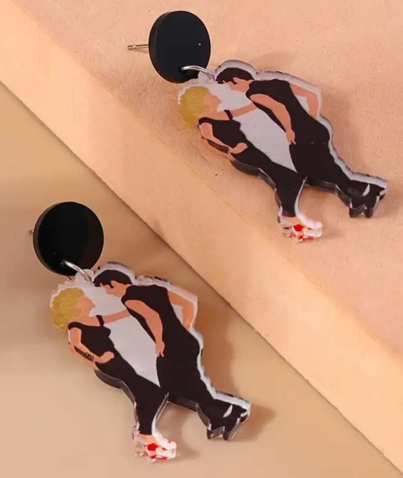 Better Shape Up Grease Inspired Sandy And Danny Cartoon Lightweight Acrylic Dangle Earrings