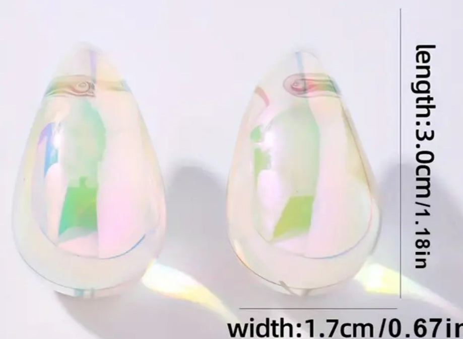 Giant Translucent Tear Water Drop Acrylic Stud Earrings