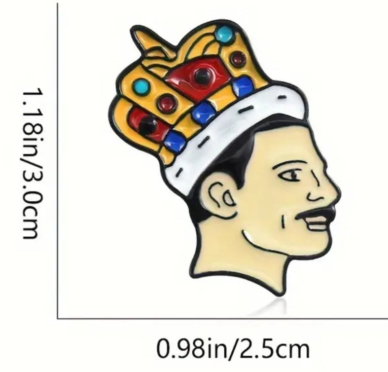 Freddy Mercury Queen Rock Band Inspired Enamel Steel Pin Brooch Badge