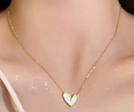 Elegant Dainty Funky Heart Design Gold Plainted Thin Chain Necklace