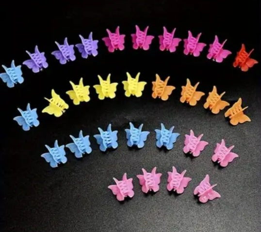 Colourful Mini Resin Butterfly Hair Clips Barettes x 10