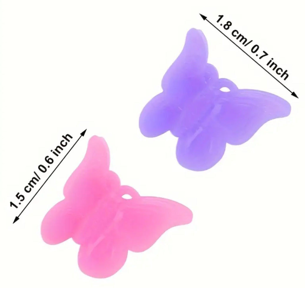 Colourful Mini Resin Butterfly Hair Clips Barettes x 10