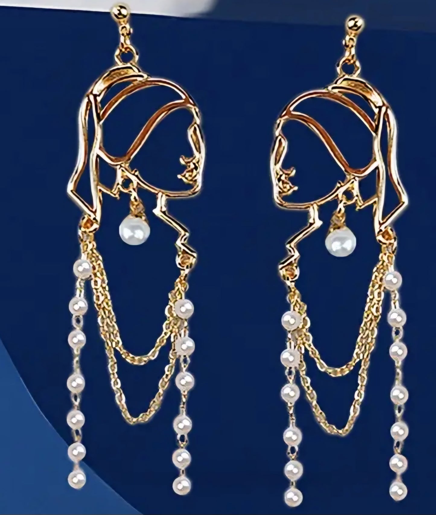 The Girl With A Pearl Earring Inspired Gold Plated Faux Pearl Drop Dangle Earrings