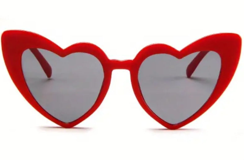 Fashion Retro Red Heart Large Sunglasses