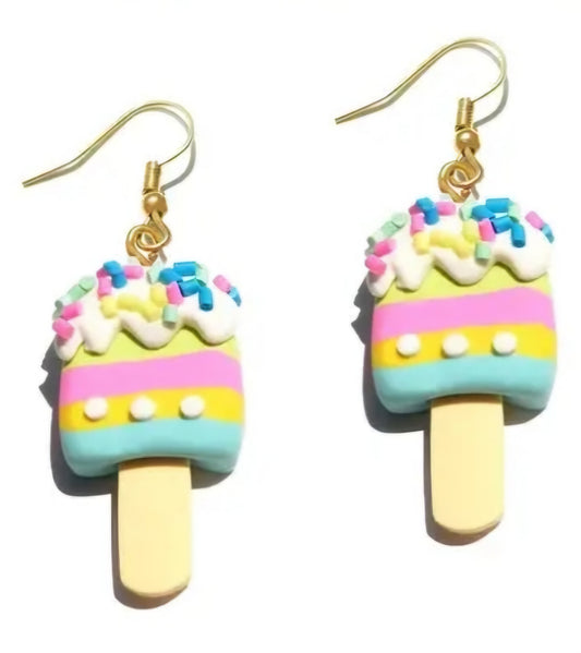 Acrylic Kawaii Colourful Ice Cream On A Stick Dangle Earrings