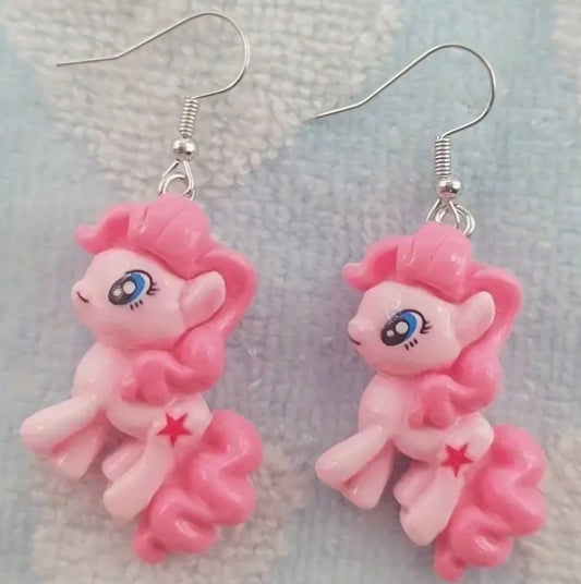 Acrylic My Little Pony Inspired Pink 80s Retro Cute Cartoon Drop Dangle Earrings