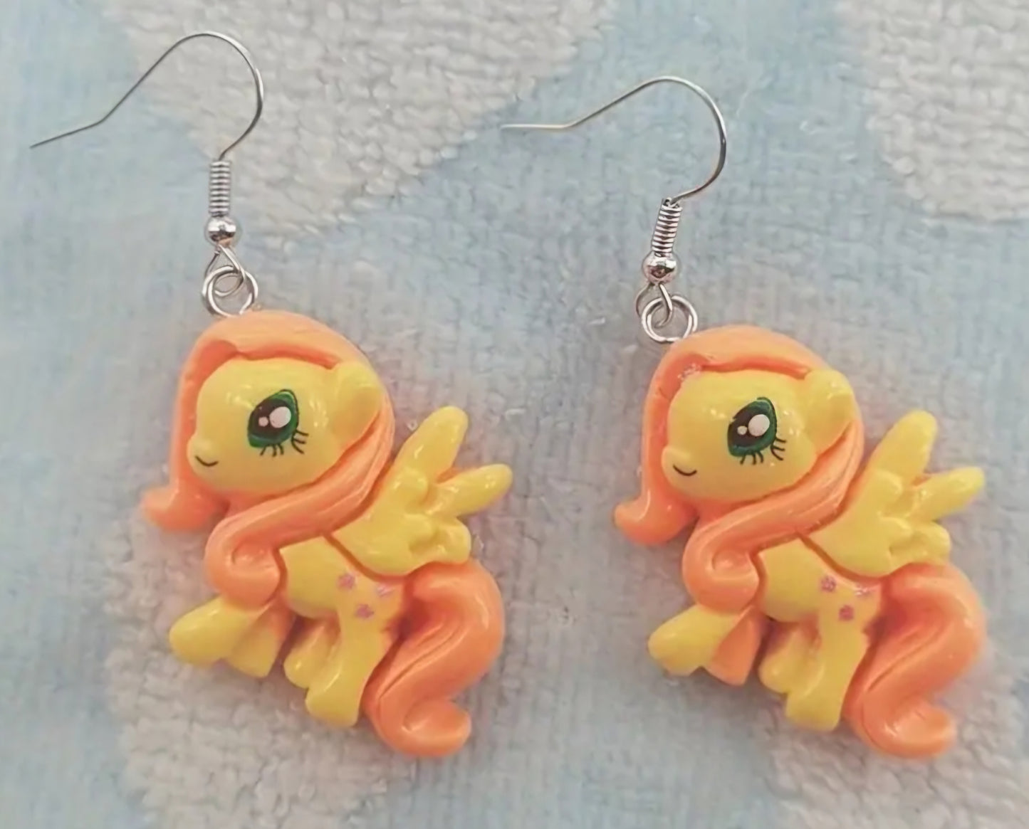 Acrylic My Little Pony Inspired Orange 80s Retro Cute Cartoon Drop Dangle Earrings