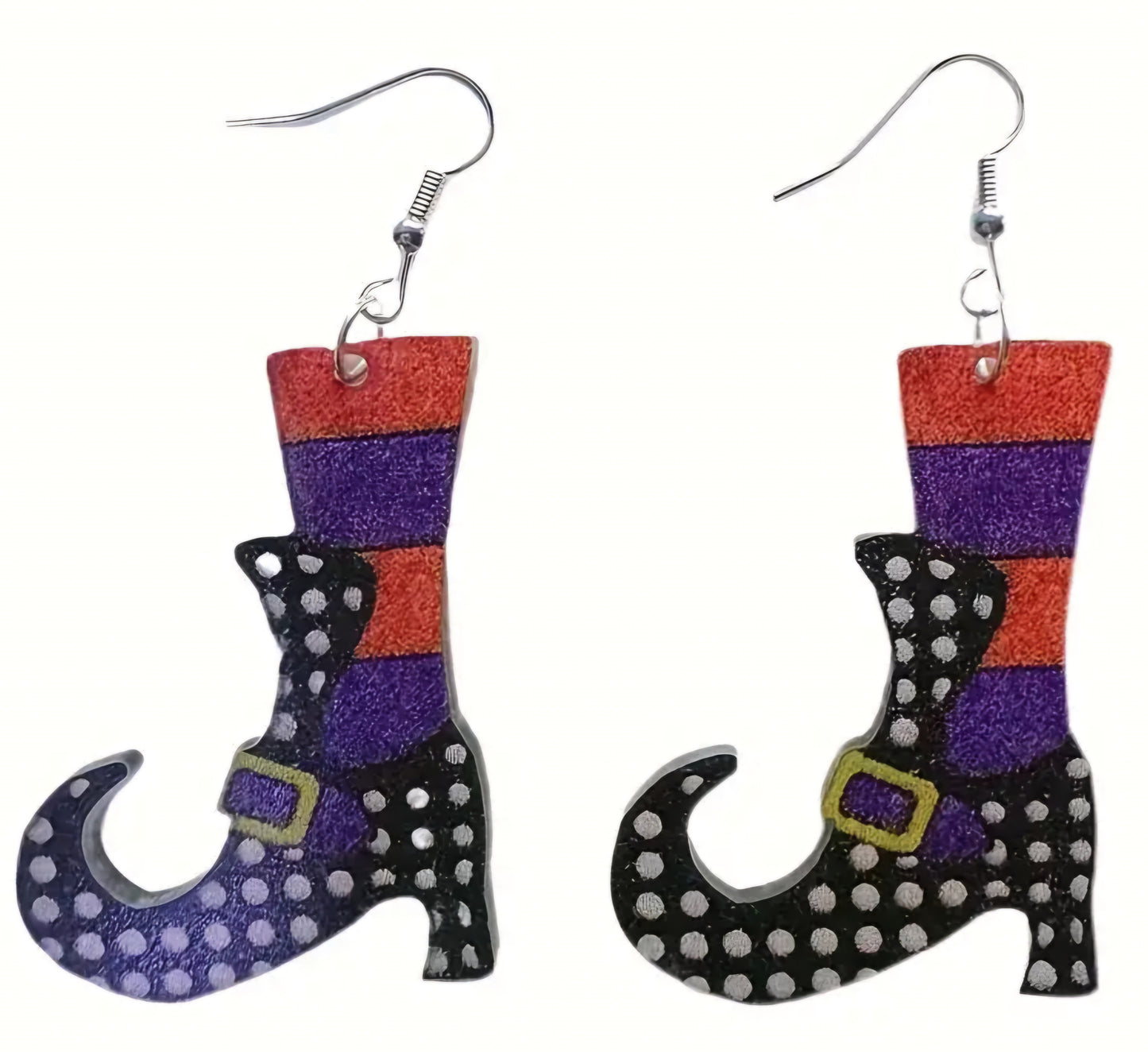 Acrylic Cartoon Halloween Witch Boot Drop Dangle Earrings