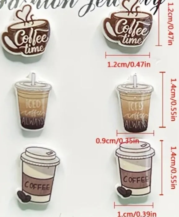 Acrylic Coffee Cup Iced Coffee Small Stud Set Of 3