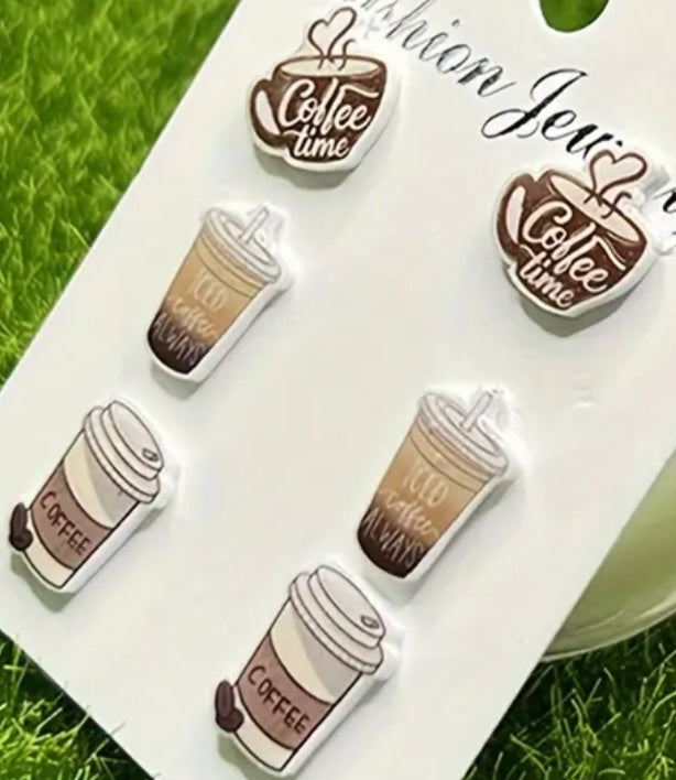 Acrylic Coffee Cup Iced Coffee Small Stud Set Of 3