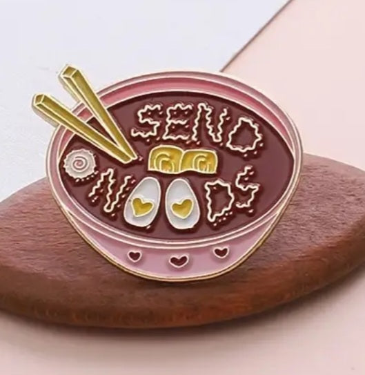 Bowl Of Noodles Ramen Send Noods Enamel Steel Pin Brooch Badge