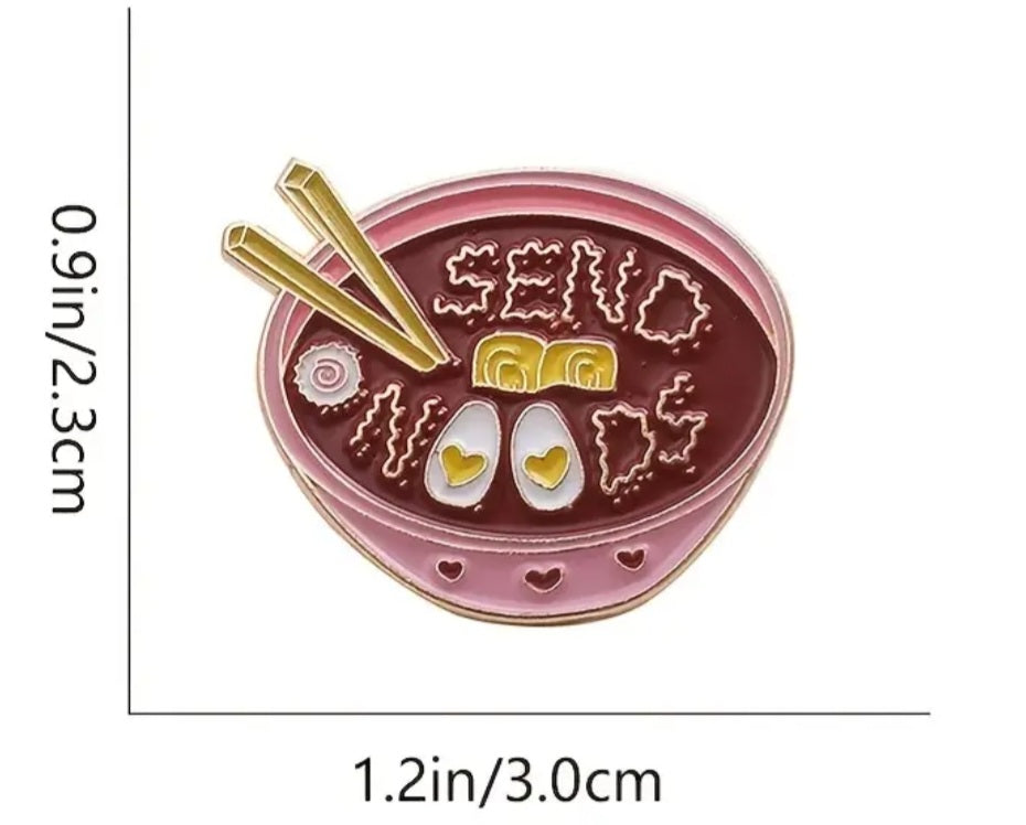 Bowl Of Noodles Ramen Send Noods Enamel Steel Pin Brooch Badge