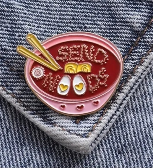 Bowl Of Noodles Ramen Send Noods Enamel Steel Pin Brooch Badge