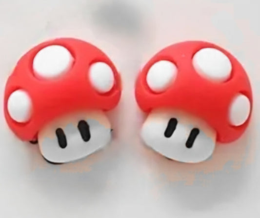 Acrylic Super Mario Mushroom Inspired Video Game Stud Earrings