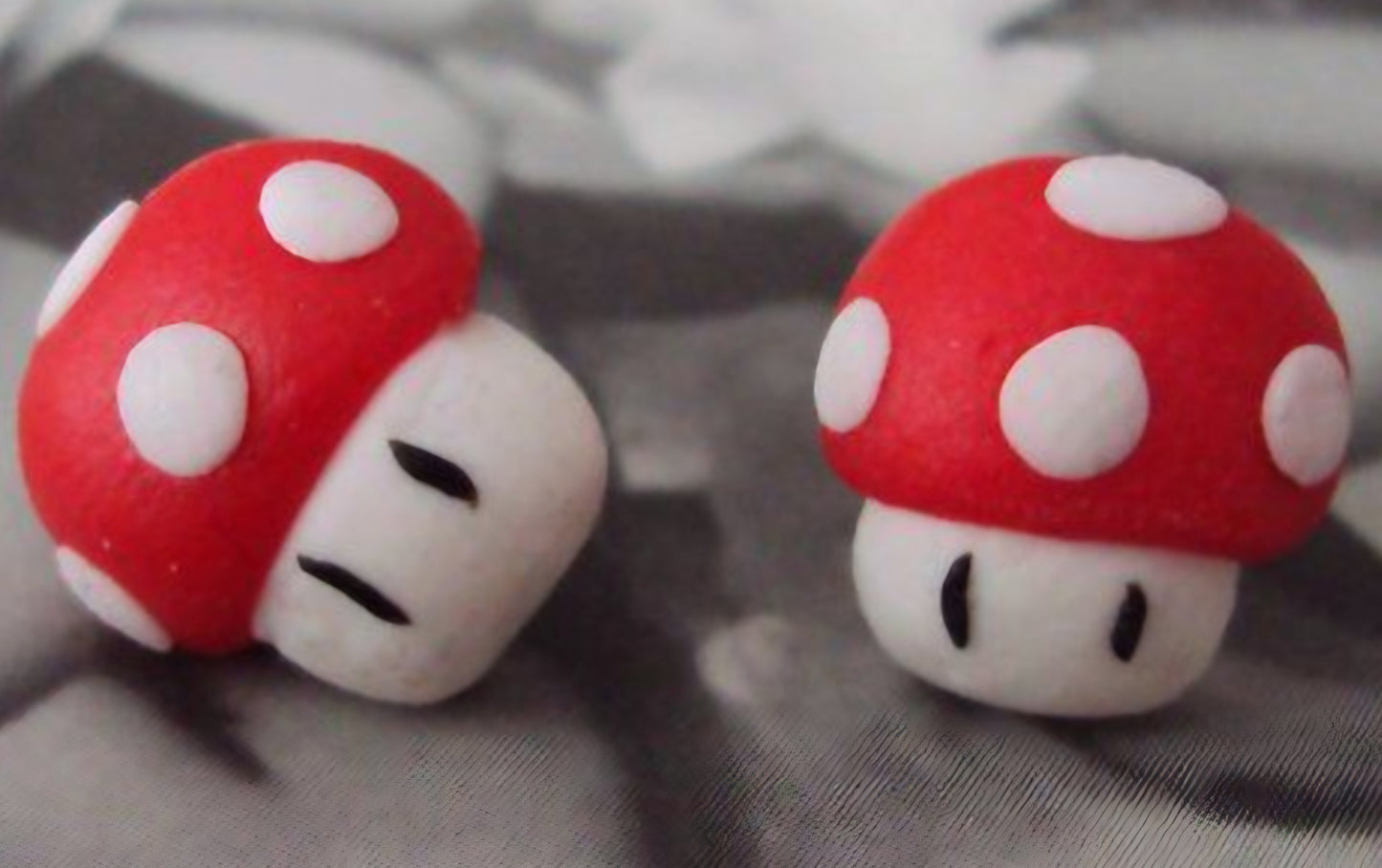 Acrylic Super Mario Mushroom Inspired Video Game Stud Earrings