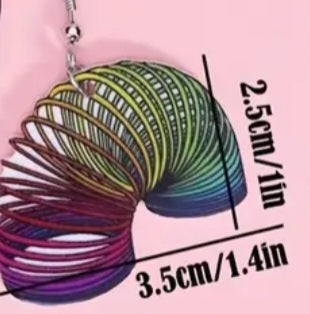 Acrylic Cartoon Slinky Design Dangle Earrings