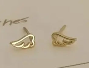 Teeny Tiny Wing Design Gold Plated Stud Earrings