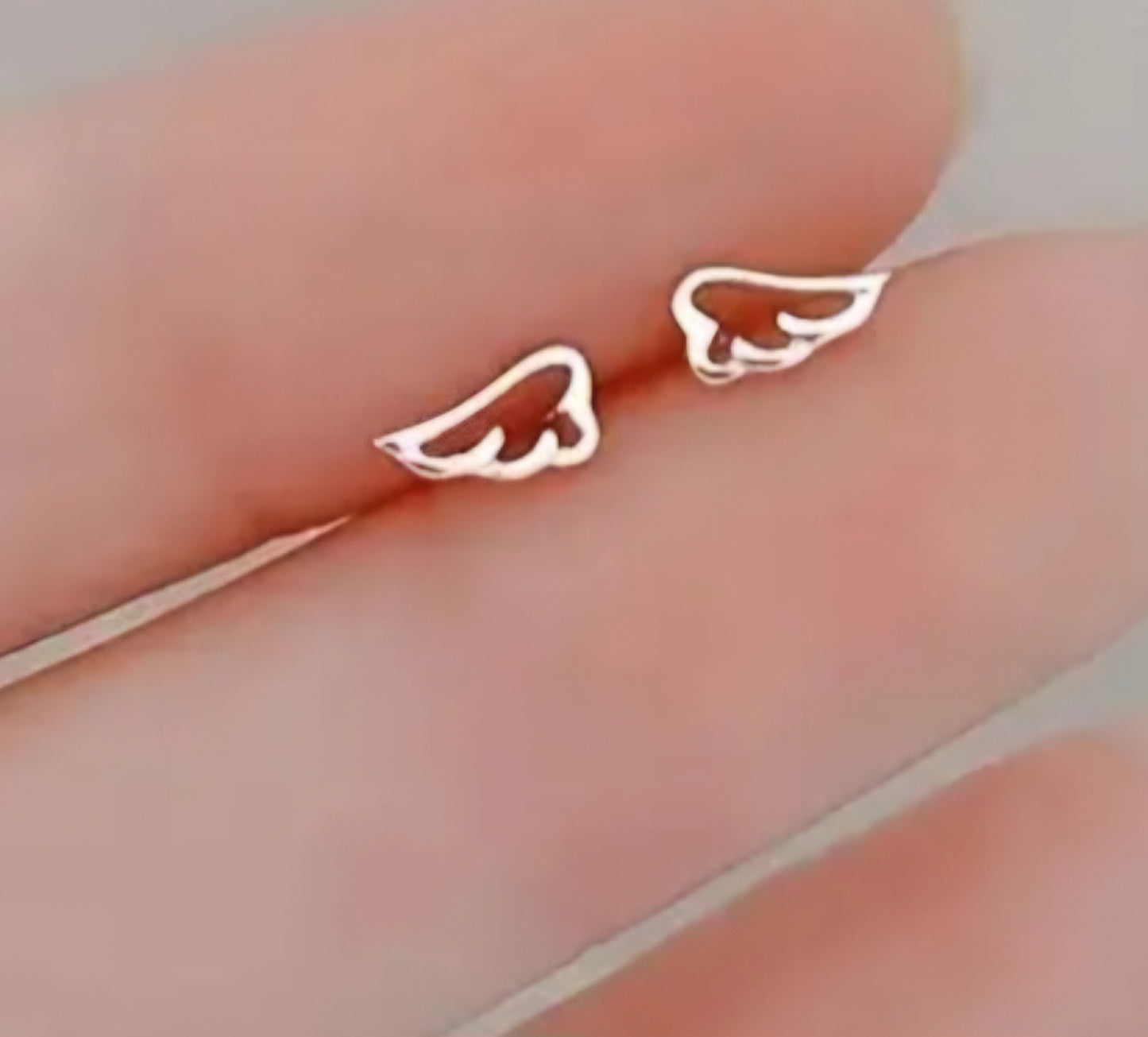 Teeny Tiny Wing Design Silver Plated Stud Earrings