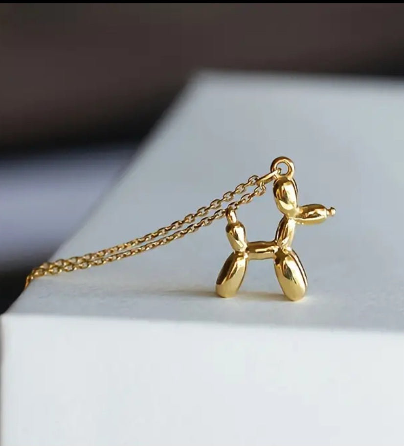 Balloon Dog Tiny Design Gold Plated Necklace