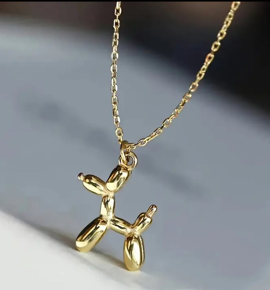 Balloon Dog Tiny Design Gold Plated Necklace