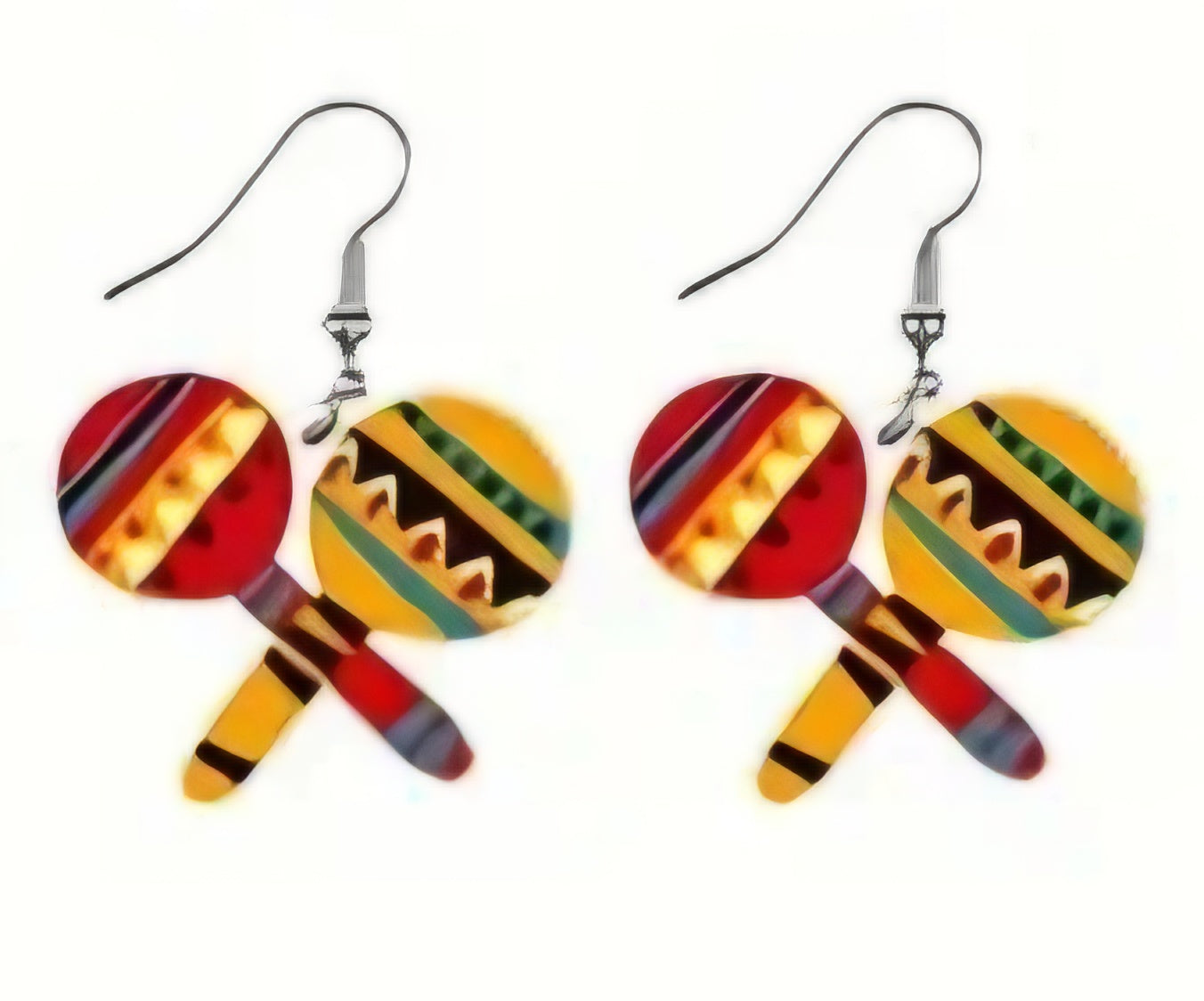 Acrylic Fun Cartoon Mexican Cinco De Mayo Fiesta Party Shakers Drop Dangle Earrings