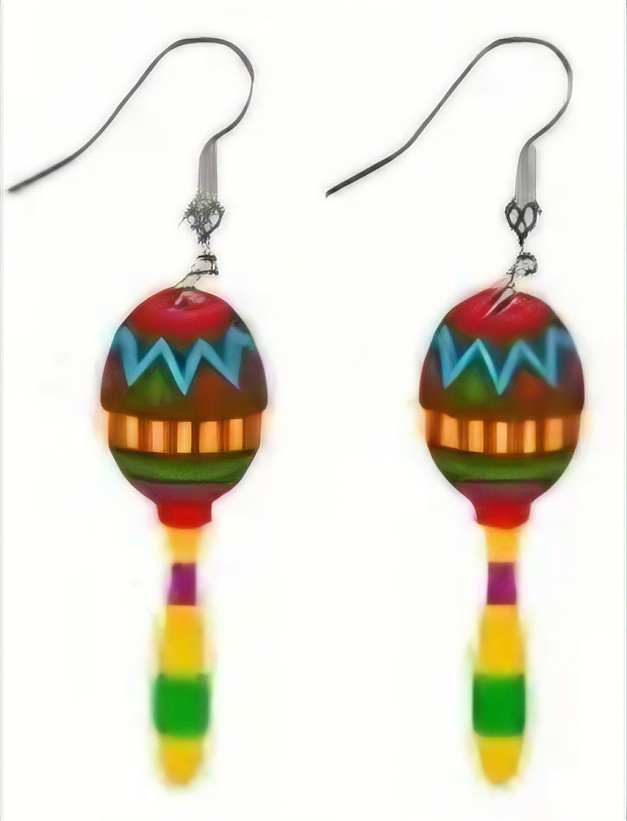 Acrylic Fun Cartoon Mexican Cinco De Mayo Fiesta Party Shakers Drop Dangle Earrings