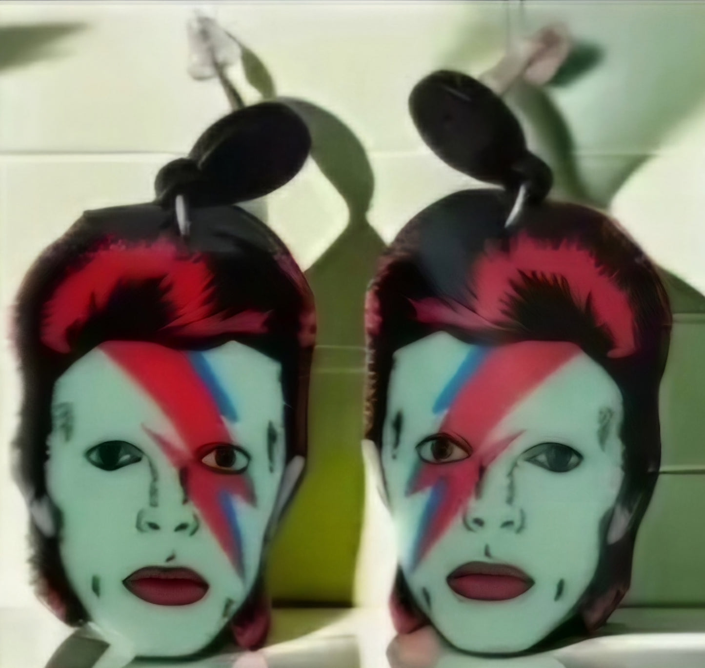 Acrylic David Bowie Ziggy Stardust Inspired Rock Star Design Drop Dangle Earrings