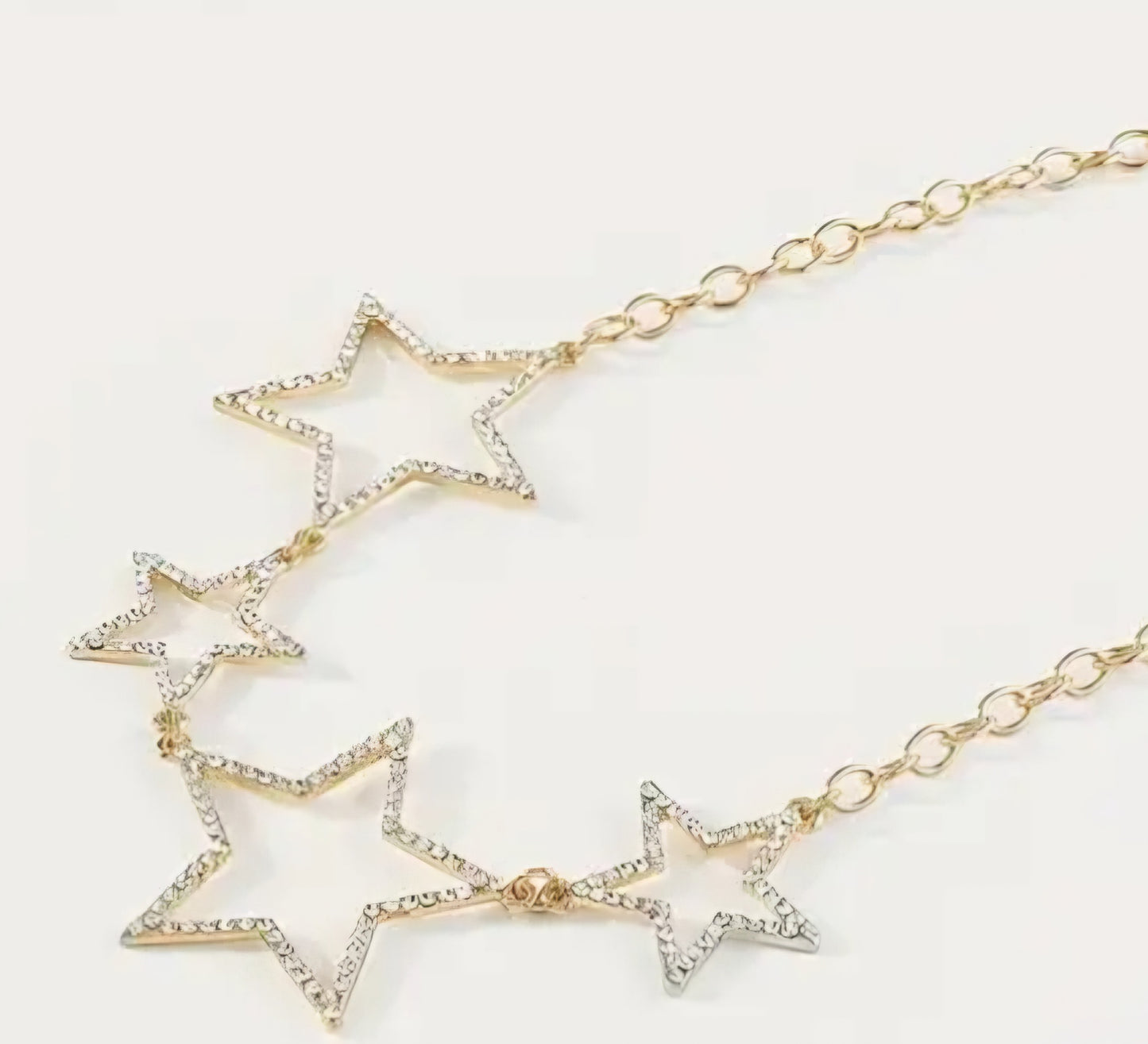 Bling Collarbone Chain Hollow Star Design Gold Plated Rhinestone Inlay Necklace