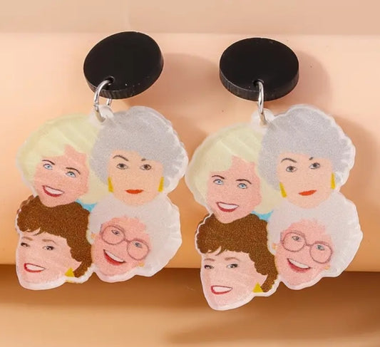 Acrylic Golden Girls Inspired TV Show Design Drop Dangle Earrings