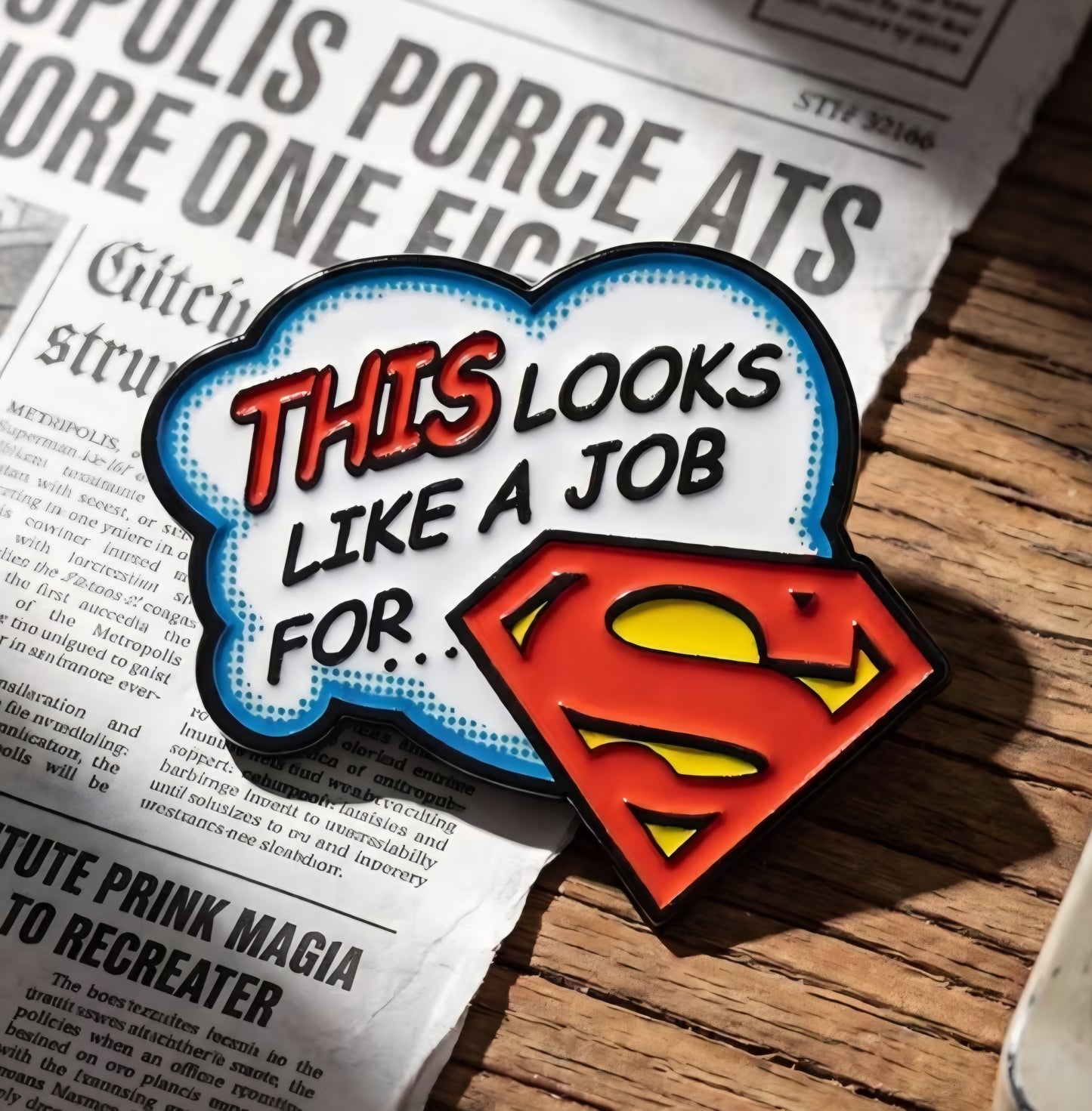 Cartoon Comic Logo This Looks Like A Job For Superman Super Hero Enamel Painted Metal Badge Pin