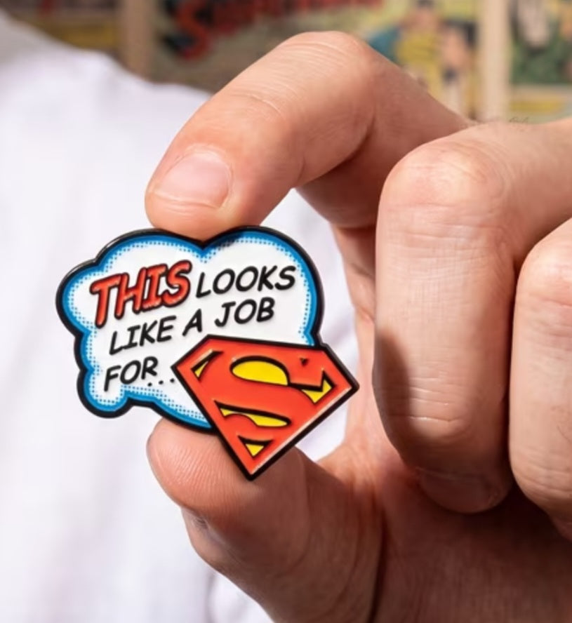 Cartoon Comic Logo This Looks Like A Job For Superman Super Hero Enamel Painted Metal Badge Pin