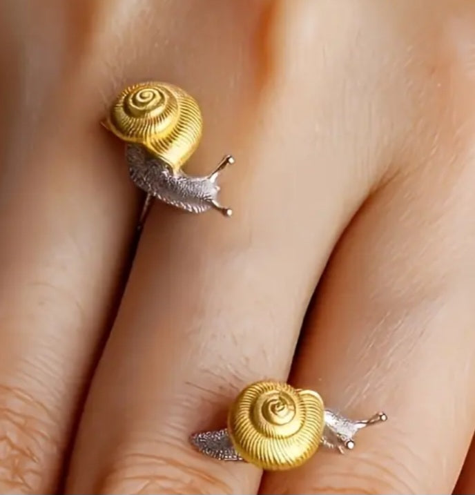 Cute Snail Gold Plated Stainless Steel Small Stud Earrings