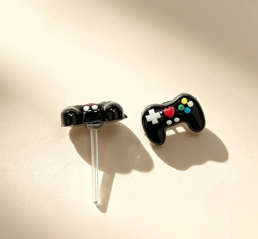 Acrylic Gamer Controller Teeny Tiny Studs Resin Ear Needle For Sensitive Ears