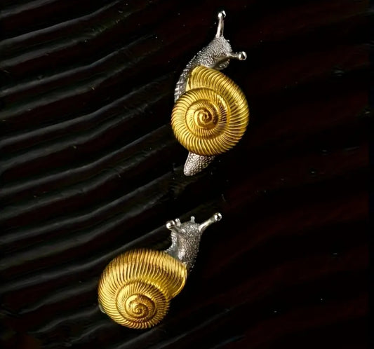 Cute Snail Gold Plated Stainless Steel Small Stud Earrings
