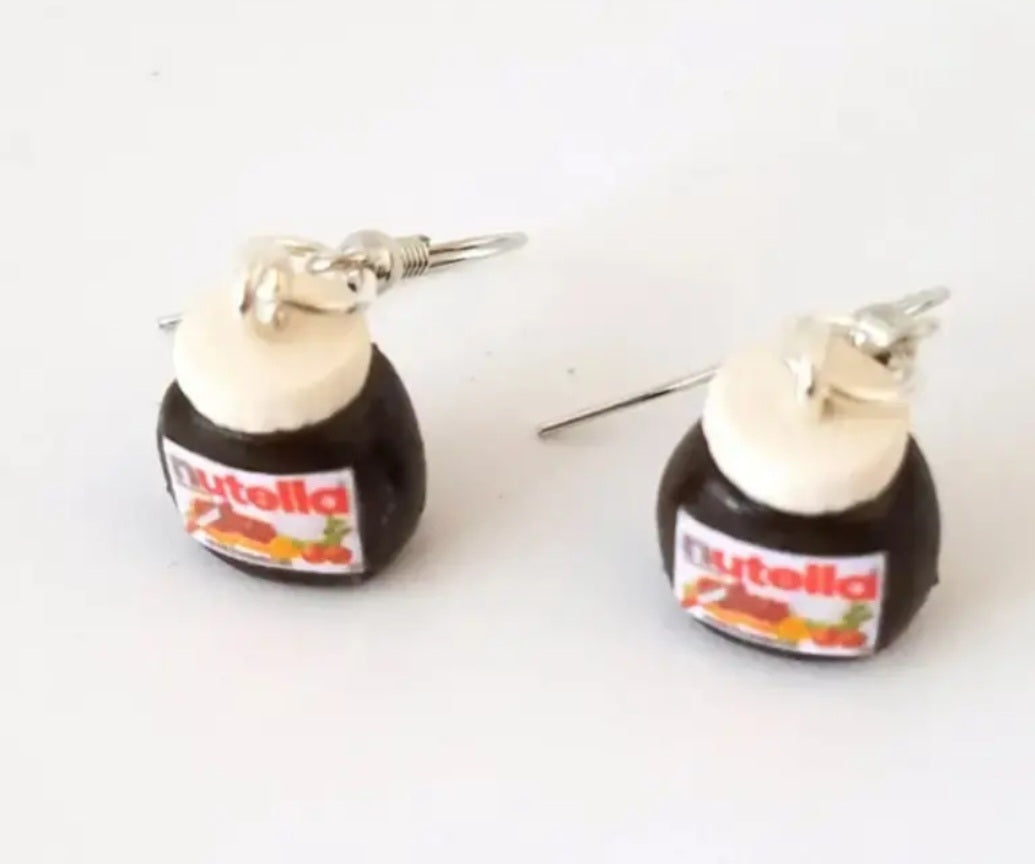 Acrylic Breakfast Hazelnut Spread Nutella Jar Drop Dangle Earrings